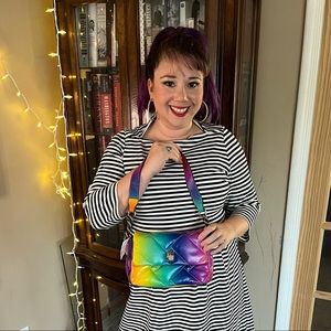 Kurt Geiger Kensington leather purse rainbow